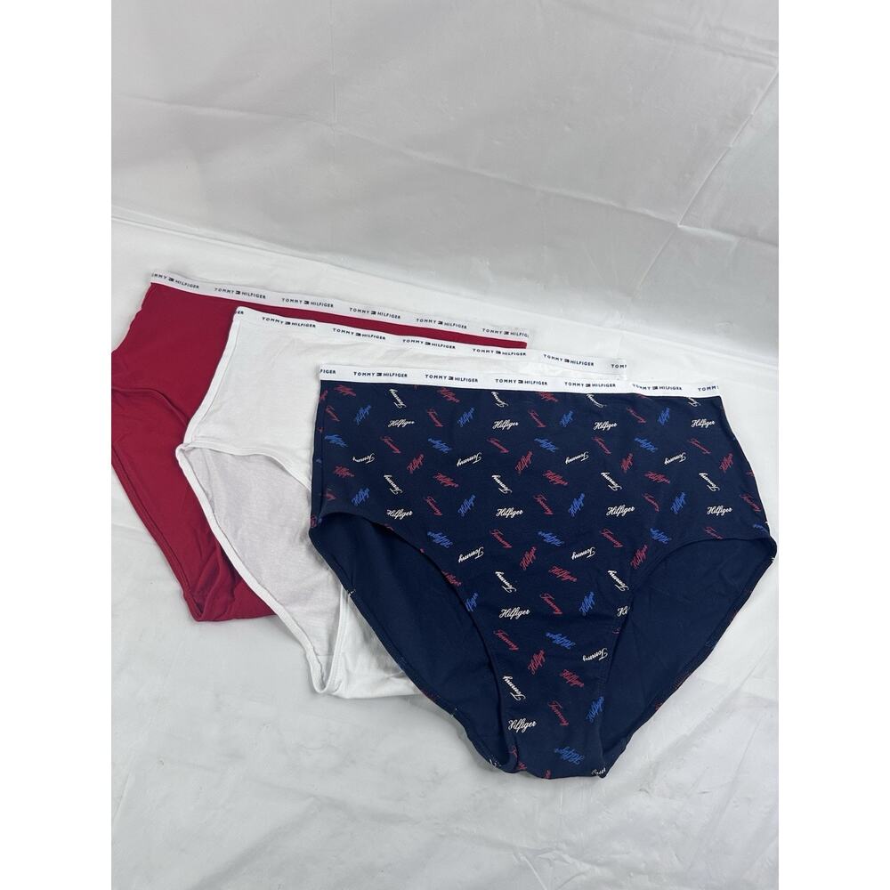 Tommy Hilfiger 3 Cotton Stretch Bikini 2X Plus Size Logo Comfort Stretch